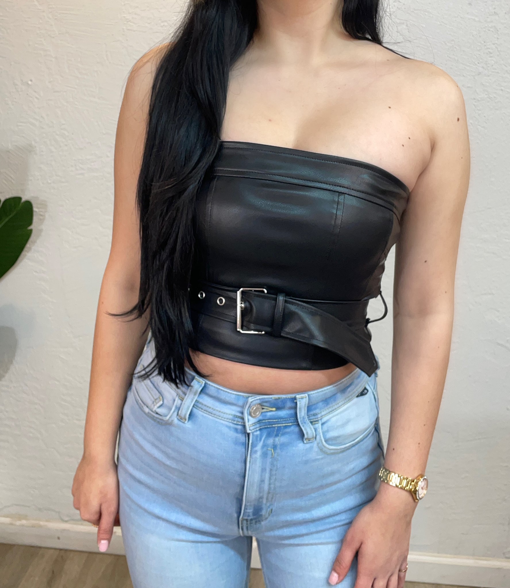 Tiffany Leather Top (Black)