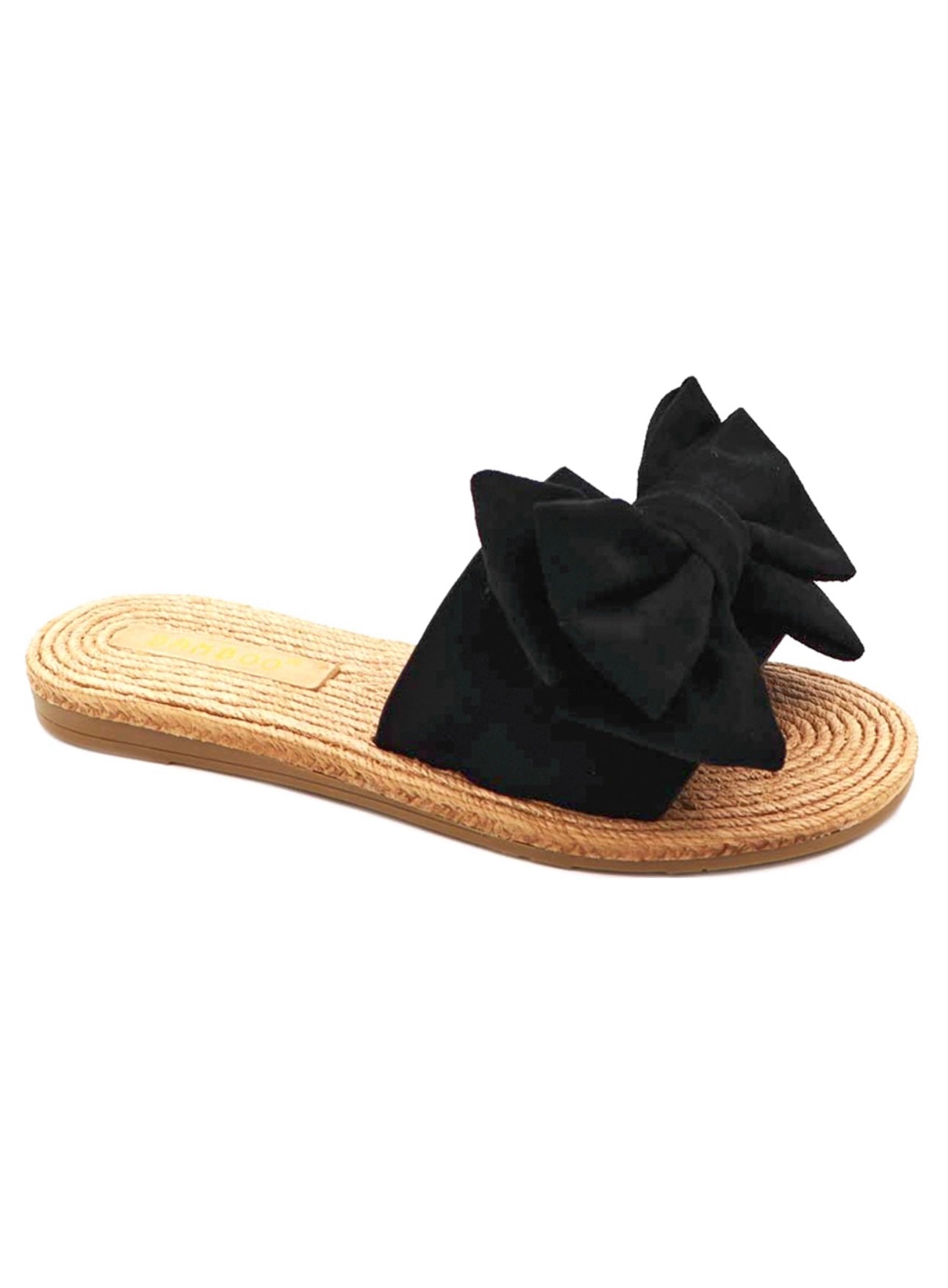 Black bow tie sandals deals