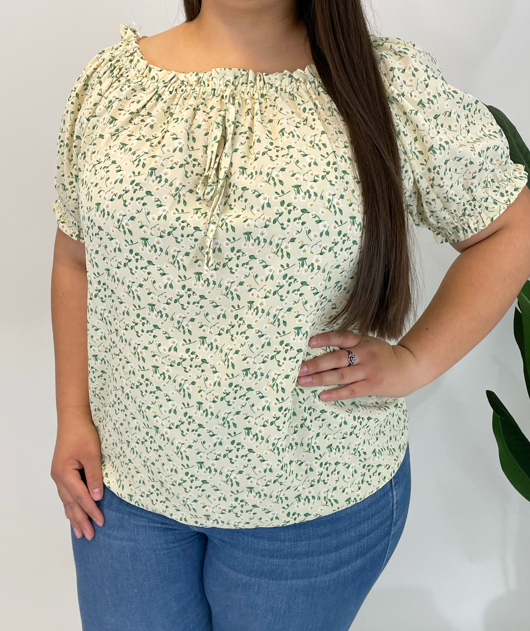 DAISY FLORAL TOP (BEIGE)