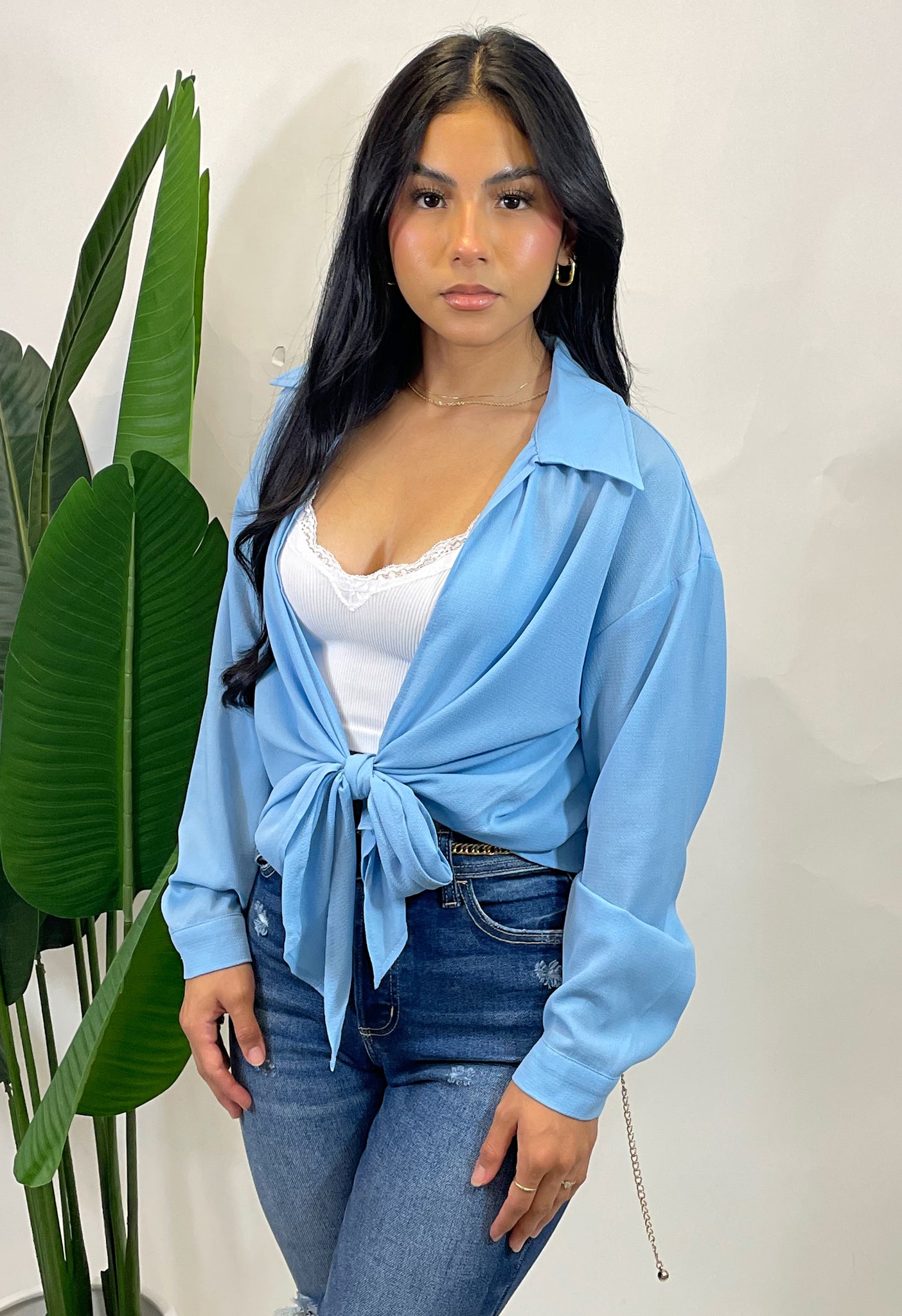 MIA TIE TOP (BLUE)